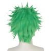 JoneTing Short Green Wig+Hair Cap  for Men Grass Green Cosplay Wig for Party for Cosplay Peluca Verde Short Greened Spiky Wigs for St Patrick's Day Men Chrismas Cospaly Costume for Halloween view 3