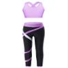 Loodgao Kids Girls Sport Bras Dance Gymnastics Crop Top with Athletic Leggings Set 2 Piece Gym Yoga Workout Outfits Lavender 12 view 4