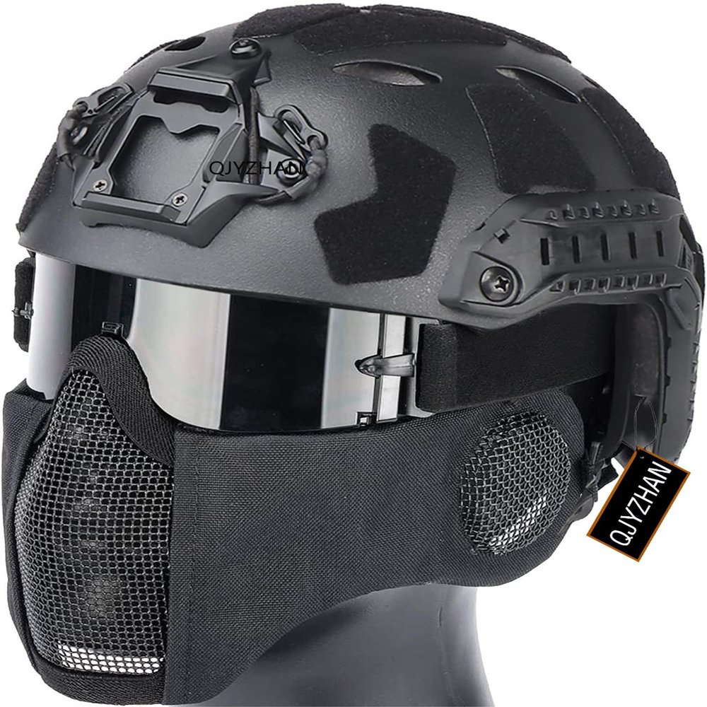 Fsat SF SUPRT HIGH CUTq Airsoft Helmet Airsoft Mesh Mask with Ear Protection/Airsoft Tactical Painball Safety Goggles3 Color