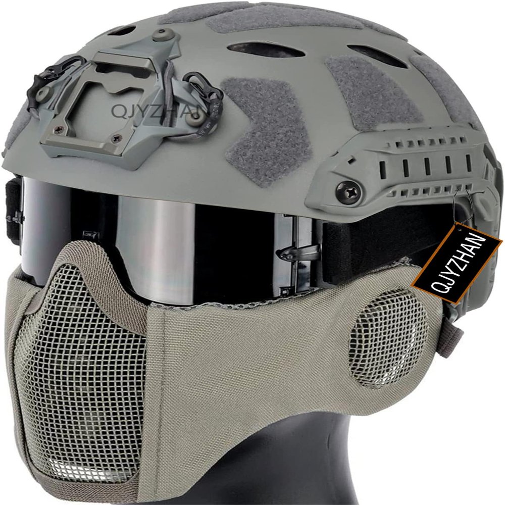 Fsat SF SUPRT HIGH CUTq Airsoft Helmet Airsoft Mesh Mask with Ear Protection/Airsoft Tactical Painball Safety Goggles3 Color