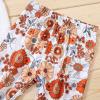 Toddler Girls Clothes Bell Bottom Sets Summer Loose Short Sleeve T Shirt Tops Striped Flared Pants (D-White, 5-6 Years) view 4