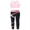Loodgao Kids Girls Sport Bras Dance Gymnastics Crop Top with Athletic Leggings Set 2 Piece Gym Yoga Workout Outfits Pink 12 view 4