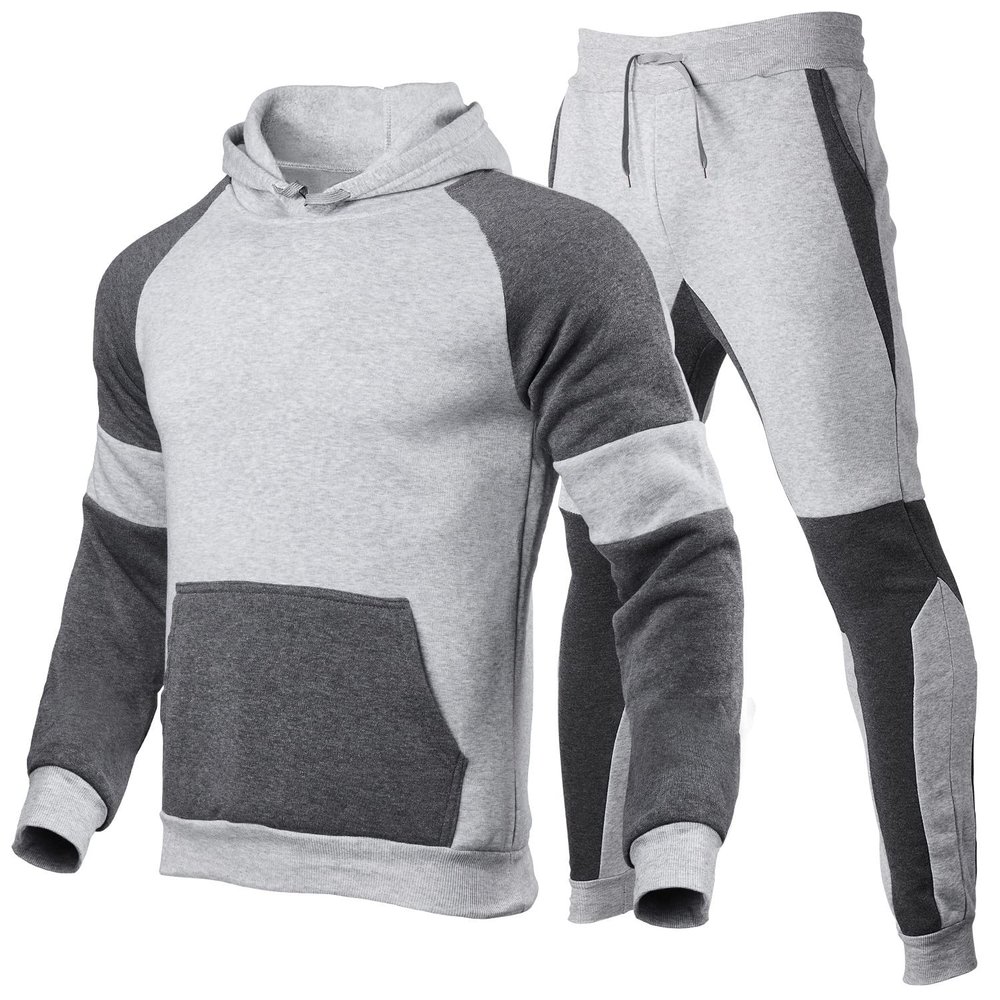 REIOASUD Mens Tracksuits 2 Piece Set Outfit Sports Hoodie Sweat Suits Workout Jogging Suit with Kanga Pockets (2,Small)