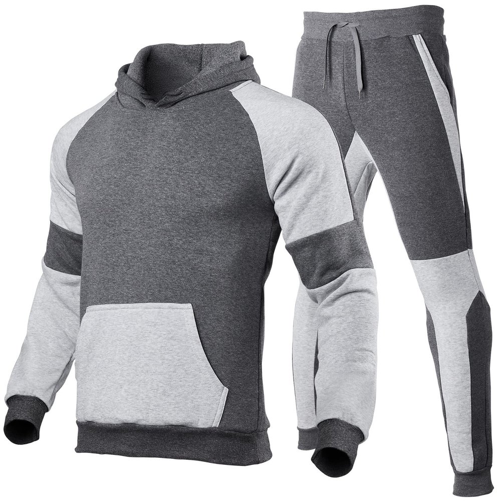 REIOASUD Mens Tracksuits 2 Piece Set Outfit Sports Hoodie Sweat Suits Workout Jogging Suit with Kanga Pockets (5,3X-Large)