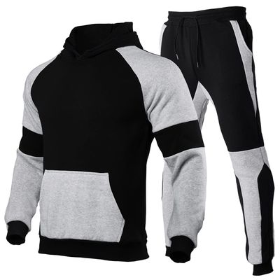 REIOASUD Mens Tracksuits 2 Piece Set Outfit Sports Hoodie Sweat Suits Workout Jogging Suit with Kanga Pockets (1,3X-Large)
