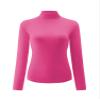 Kindcall Womens Slim Fitted Mock Turtleneck Tops Long Sleeve Lightweight Base Layer Shirts Hot Pink Medium view 1