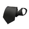 MUGIVALA Brand Zipper Ties for Men Woven Microfiber Satin Silk Adjustable Pretied Neckties Zip on Tie for Men Zipper Black Slim Tie (3.15" Black Zipper Tie) view 1