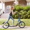 Aosom Youth Scooter, Kick Scooter with Adjustable Handlebars, Double Brakes, 16" Inflatable Rubber Tires, Basket, Cupholder, Blue view 2