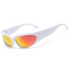 LASPOR Wrap Around Sport Sunglasses for Women Men Sport Shades Glasses Y2K Sunglasses (White Frame/Gold Lens) view 1