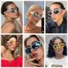 LASPOR Wrap Around Sport Sunglasses for Women Men Sport Shades Glasses Y2K Sunglasses (White Frame/Gold Lens) view 2