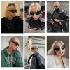 LASPOR Wrap Around Sport Sunglasses for Women Men Sport Shades Glasses Y2K Sunglasses (White Frame/Gold Lens) view 3