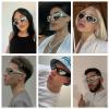 LASPOR Wrap Around Sport Sunglasses for Women Men Sport Shades Glasses Y2K Sunglasses (White Frame/Gold Lens) view 4