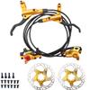 DJC Hydraulic Brake 2 Pistons Caliper MTB with Bike Floating Rotor Disc 160mm Left Front Right Rear Oil Brake HB875 Double Pistons (4# Golden and Rotor Pair) view 1