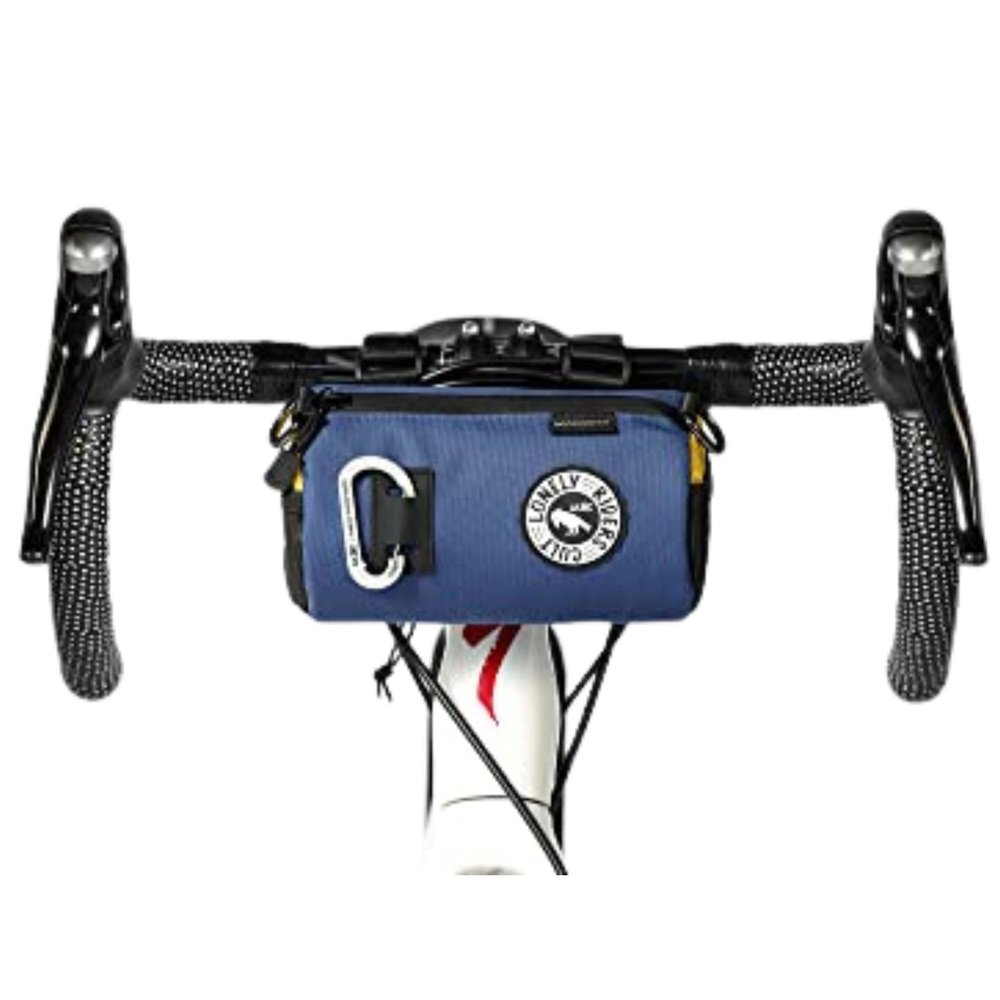 ULAC COURSIER Sprint 1.5L Neo Porter Bike Feed Bag for Handlebar, with Front Eyelet Accommodating Lights and Sunglasses and a Shoulder Strap for Easy Transport(Navy-Yellow)
