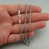 2mm Oxidized Round Box Chain Necklace - 925 Sterling Silver 16"-30" Unisex view 1