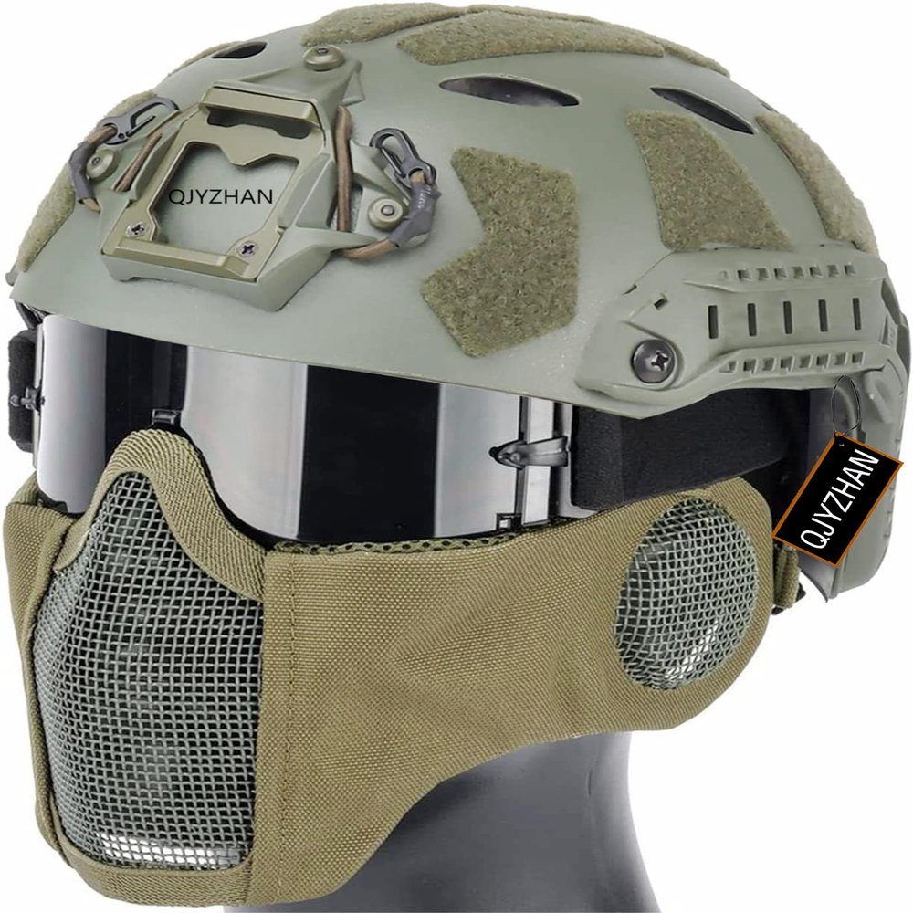 Fsat SF SUPRT HIGH CUTq Airsoft Helmet Airsoft Mesh Mask with Ear Protection/Airsoft Tactical Painball Safety Goggles3 Color