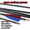 OBTOUTDOOR 12Pack Real Feather Arrow 28-31inch Archery Pure Carbon Arrows Spine 400 Archery Arrows for Compound Bows with 100 Grain Replaceable Points Targeting Practice Arrows (31Inch) view 2
