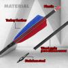 OBTOUTDOOR 12Pack Real Feather Arrow 28-31inch Archery Pure Carbon Arrows Spine 400 Archery Arrows for Compound Bows with 100 Grain Replaceable Points Targeting Practice Arrows (30Inch) view 4