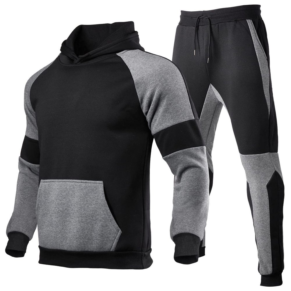 REIOASUD Mens Tracksuits 2 Piece Set Outfit Sports Hoodie Sweat Suits Workout Jogging Suit with Kanga Pockets (3,Small)
