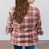 Girls Plaid Button Down Shirts Kids Rolled Up Long Sleeve Casual Collared Blouses Western Shirts for Girls Camisas para nios Pink Size 7-8 view 3