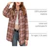 Girls Plaid Button Down Shirts Kids Rolled Up Long Sleeve Casual Collared Blouses Western Shirts for Girls Camisas para nios Pink Size 7-8 view 4