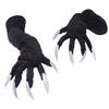 Halloween Paw Claws Gloves with Nails Fingernails Horror Devil Gloves Black Party Gloves Cosplay for Women Silver view 1