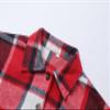 Girls' Plaid Flannel Shacket Jacket - Long Sleeve Western Shirt with Pocket - Red - Size 13-14 Years view 4