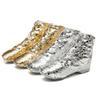 Women Jazz Shoes Split Sole Kids Silver Dancing Sneakers Ankle Boots for Men 10.5 M US Women view 3
