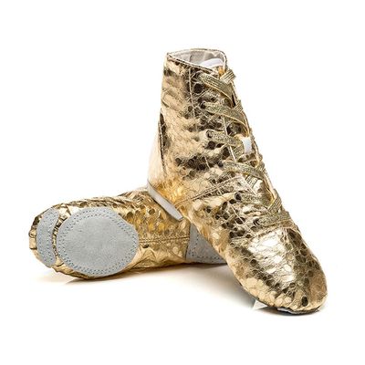 Women Jazz Shoes Split Sole Kids Gold Dancing Sneakers Ankle Boots for Men 10 M US Women