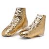 Women Jazz Shoes Split Sole Kids Gold Dancing Sneakers Ankle Boots for Men 10 M US Women view 2