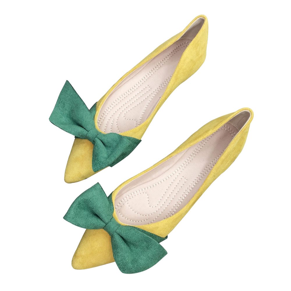 SAILING LU Ballet Flats for Womens Shoes Pointy Toe Cozy Flat Shoes Bridal Dressy Shoes Wear to Work Slip-ons Moccasins Mustard Size 7