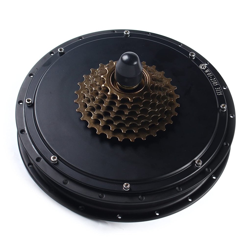 Gdrasuya10 48V 1500W Threaded Brushless Motor Gearless Rear Hub Conversion Waterproof Kit 7-Speed for 2.15/2.5" Width Hub Cycling Engine Electric Bicycle Motorbike Mountain Bike