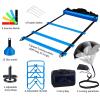 Haootadiy Agility Training Equipment, Football Training Equipment Includes 20FT Agility Ladder,4 Adjustable Agility Hurdles, 12 Football Cones, Parachute, for Training Soccer Basketball AthletesBlue view 2