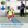 Haootadiy Agility Training Equipment, Football Training Equipment Includes 20FT Agility Ladder,4 Adjustable Agility Hurdles, 12 Football Cones, Parachute, for Training Soccer Basketball AthletesBlue view 3