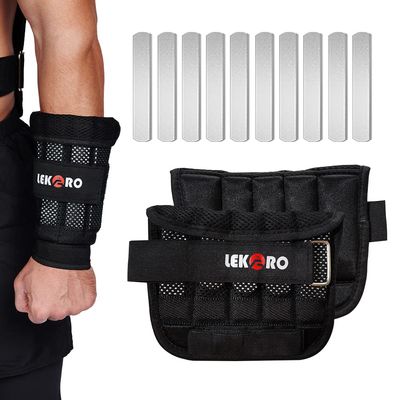 Adjustable Wrist Ankle Weights with Removable Steel Bars, 1 Pair Arm Leg Weights for Men Women, No Sand Leakage, for Walking Jogging Yoga Fitness