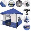 KAMPKEEPER Camping Inner Tent for Pop Up Canopy, Converts 10'x10' Straight Leg Canopy into Camping Tent, with 1 Dog HoleFully Vented Roof(TOP & Frame NOT Included), Navy Blue view 4