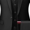 JEsilunmaMY Men's Plus Size 3 Piece Suits 1 Button Notched Lapel Casual Business Set Slim Fit Wedding Dinner Party Blazer Set (Black,3X-Large) view 4
