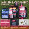 Comprehensive First aid Kits, First Aid Trauma Kit with Labelled Compartments for Cars, Home, Office, Backpacking, Camping, Traveling, and Cycling -324 Pieces view 2