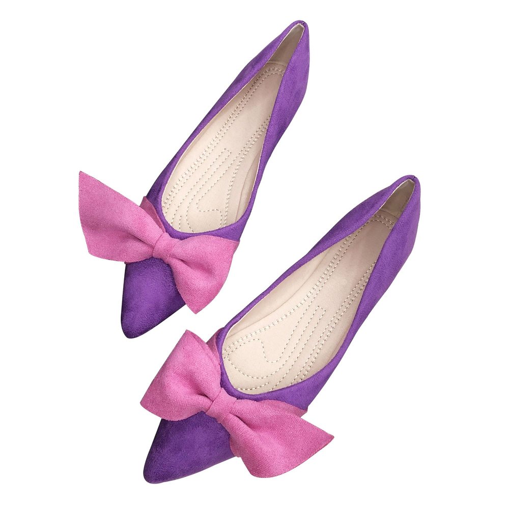 Ballet Flats for Womens Shoes Pointy Toe Cozy Flat Shoes Bridal Dressy Shoes Wear to Work Slip-ons Moccasins Purple Size 9