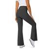 DLOODA Women's Flare Leggings with Pockets-Crossover High Waisted Bootcut Yoga Pants-Tummy Control Bell Bottom Leggings Gray view 4