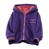 Boys Winter Jackets Toddler Kids Boys Girls Long Sleeve Winter Fleece Zippered Hoodie Coat Jacket (Purple, 5-6 Years) view 1