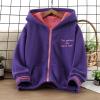 Boys Winter Jackets Toddler Kids Boys Girls Long Sleeve Winter Fleece Zippered Hoodie Coat Jacket (Purple, 5-6 Years) view 3