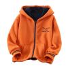 Boys Winter Jackets Toddler Kids Boys Girls Long Sleeve Winter Fleece Zippered Hoodie Coat Jacket (Orange, 7-8 Years) view 1