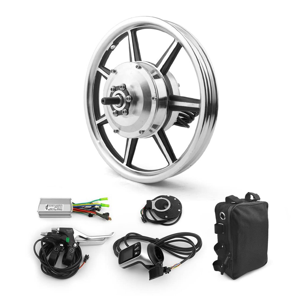 14 Inch 350W Brushless Geared Hub Motor Front Drive Wheel with Screen Thumb Throttle for Scooter Small Bike Bicycle(24V 350W)