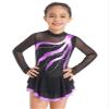 VernLan Girls Kids Shiny Mesh Spliced Long Sleeve Figure Ice Skating Dress Gym Leotard Ballet Tutu Skirt Dancewear Purple 14 Years view 2