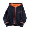 Boys Winter Jackets Toddler Kids Boys Girls Long Sleeve Winter Fleece Zippered Hoodie Coat Jacket (Navy, 5-6 Years) view 1
