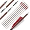 28"/30" Pure Carbon Wood Archery Spine 400/500/600 with 4" True Feather and Detachable Tip for Recurve and Compound Bows and Traditional Bow Hunting Target Practice (6 Pack) (28 inches,Spine 600) view 1