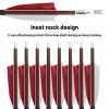 28"/30" Pure Carbon Wood Archery Spine 400/500/600 with 4" True Feather and Detachable Tip for Recurve and Compound Bows and Traditional Bow Hunting Target Practice (6 Pack) (28 inches,Spine 600) view 2