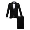 Mens 3 Piece Blazer Suit Slim Fit 1 Button Notched Lapel Tuxedo Suit Business Wedding Formal Jacket & Pants & Tie (Black,Small) view 1
