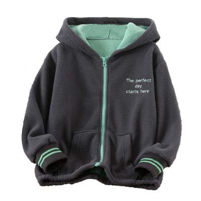 Boys Winter Jackets Toddler Kids Boys Girls Long Sleeve Winter Fleece Zippered Hoodie Coat (Dark Gray, 11-12 Years)